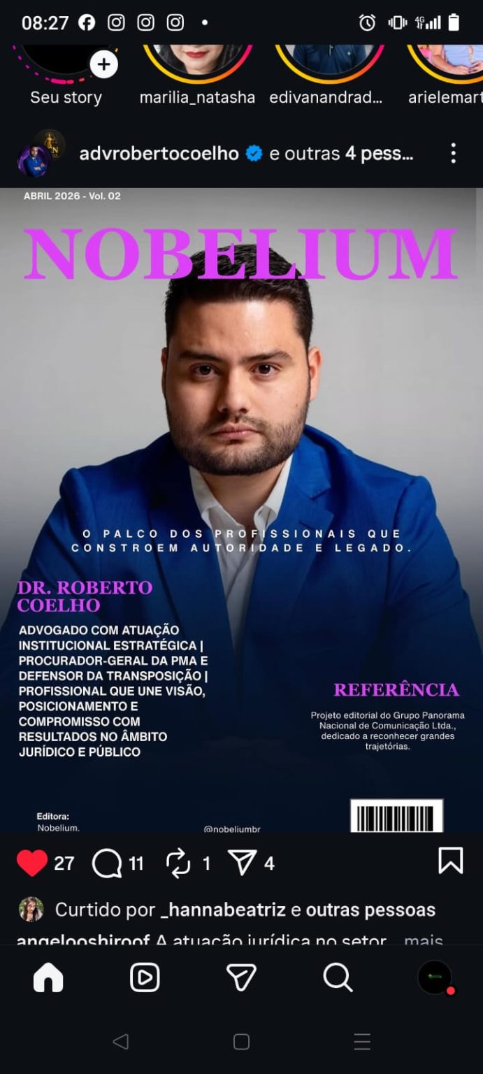 Advogado Roberto Coelho é destaque de capa da revista/plataforma Nobelium